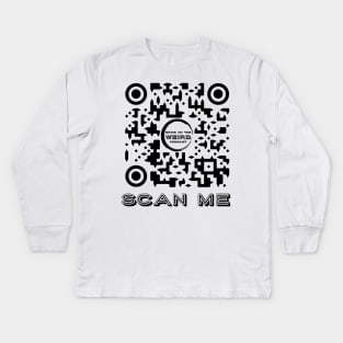 QR Bring On The Weird Podcast - Scan Me Kids Long Sleeve T-Shirt